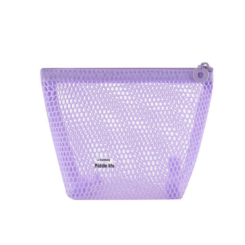 Dopamine Color Mesh Tofu Makeup Bag: Compact Lipstick & Sanitary Pad Storage