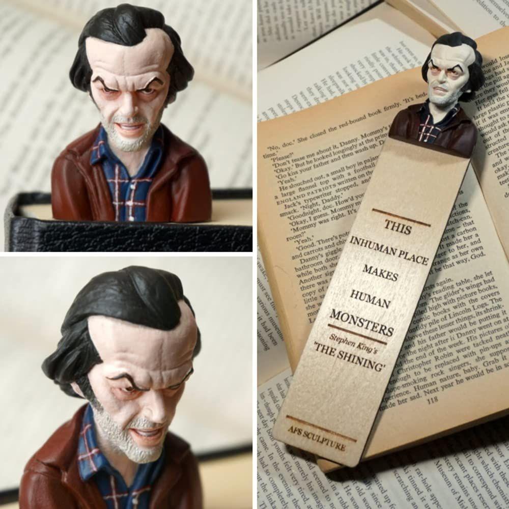 Gift Hand Carved Book Lovers Horror Novels Horror Bookmarks Half-Length Figure Figure Sculpture