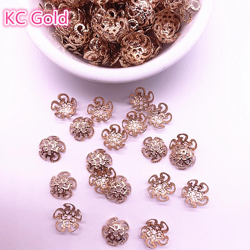 New 150pcs 8/10mm Hollow Flower Findings Cone End Beads Cap Filigree DIY Jewelry Making