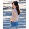 Women's Summer Dopamine Round Neck Breathable Cap Sleeve Knit Top