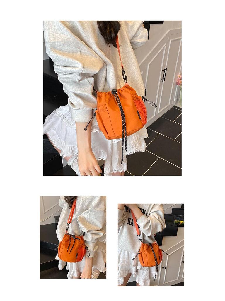 Japanese-Inspired Niche Drawstring Bucket Bag, Versatile Crossbody for Commuting and Outdoor Sports Casual Use