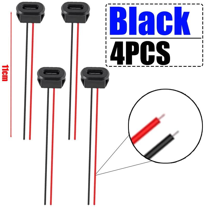 Type-C Female 2-Pin USB Connector Waterproof Female Socket Quick Charge Jack Type-C USB-C Charger Plug Accessories 2/4/6PCS