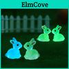 Adorabile Coniglietto Resina Luminoso al Buio Miniatura per Terrari e Espositori