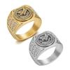 2026 Fashion Exquisite Vacuum Gold Plated Diamond Philippine Eagle Domineering Men's Ring