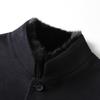 Men's Coat Autumn and Winter Mink Stand-up Collar Woolen Coat Middle-aged Business Double-sided Woolen Goose Down Liner Thickened Trench Coat