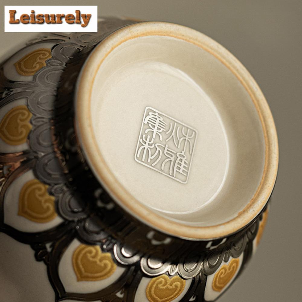 100ml Chinese Dunhuang Thousand Buddhas Master Cup Creative Lotus Flower Pattern Teacup Personal Tea Bowl Chazhan Teaset Gifts