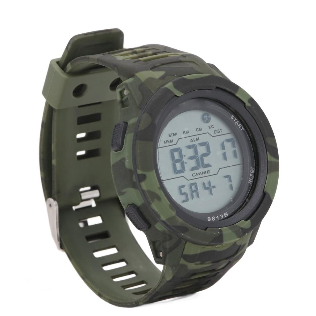 Men Digital Sports Watch 50m Waterproof Watch with LED Backlight Camouflage Watch for Men