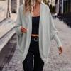 Women's Casual Cardigan With Bats Sleeves, Long Sleeves, Thick Knitting, Lightweight For Outer Wear