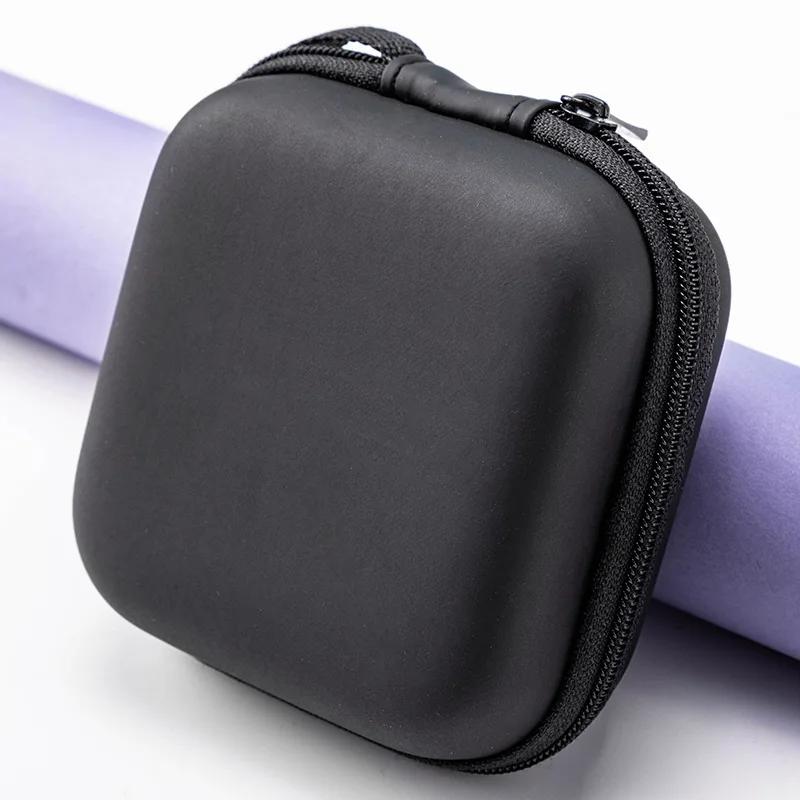 Mini Storage Bag EVA Waterproof Bluetooth Earphone Data Cable Travel Organizing Container Zipper Bags Fashion Black Storage Case