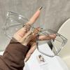 Fashion Leopard Print Eyewear Aesthetic Oversized Frame Clear Lens Specs Classic Square Optical Glasses Acetate Material