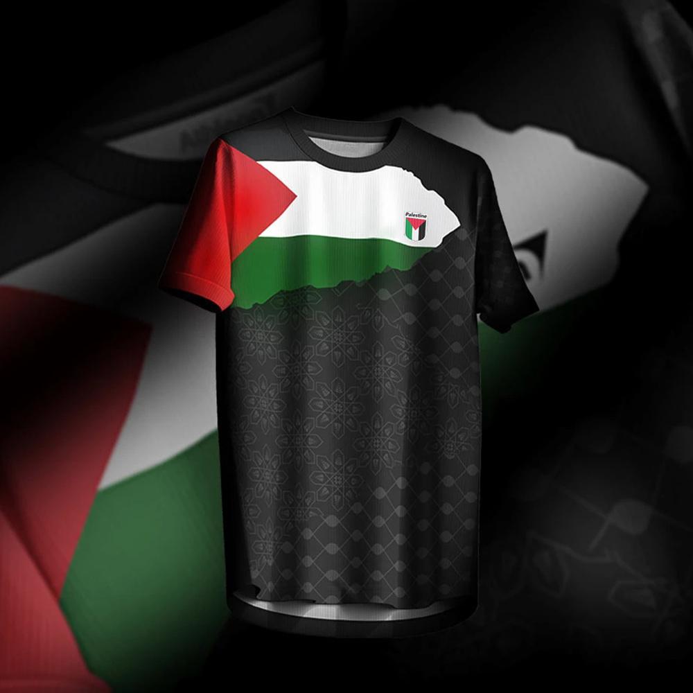 Magliette da Calcio Palestina Moda Estiva Manica Corta Bandiera Palestinese Stampa 3D T-shirt Casual Girocollo Ampia da Uomo 2XL