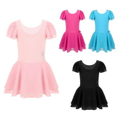Crianças meninas collant ballet dancewear tutu vestido saia ginástica traje de desempenho de palco