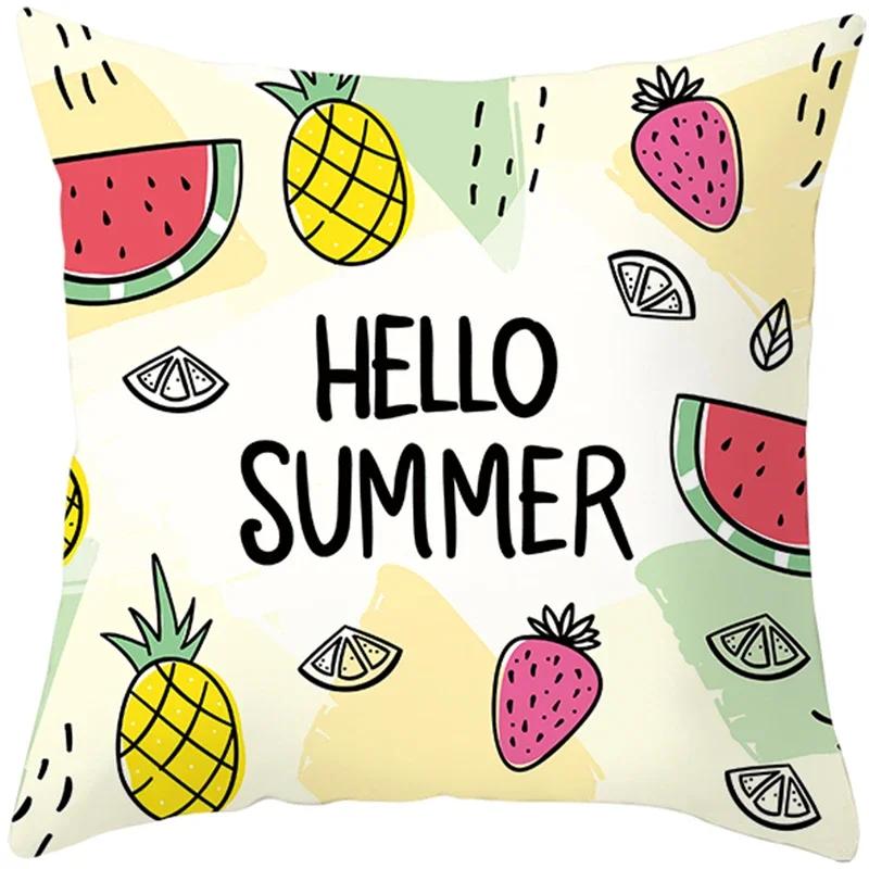 

Летняя скандинавская наволочка с изображением растений, наволочка в тропическом стиле, полиэстеровая наволочка, наволочки Funda x 66x66cm бирюзовый