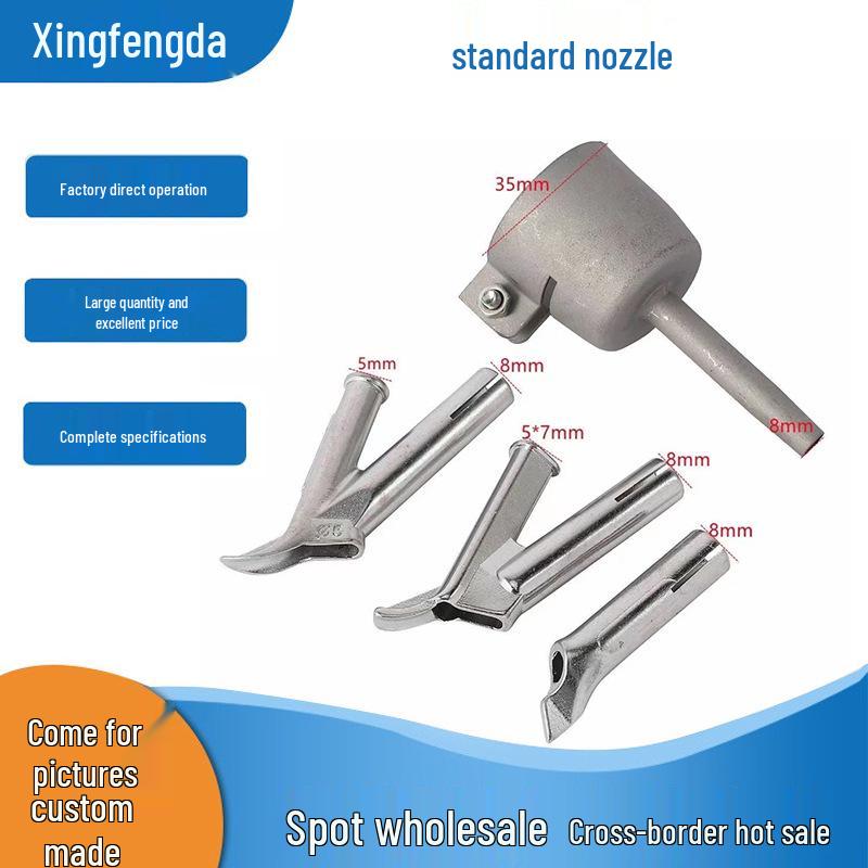 Heißluftschweißpistolen-Zubehör: Edelstahldüsen - Dreieckiger Festpunkt, Y-förmig und Runddüse