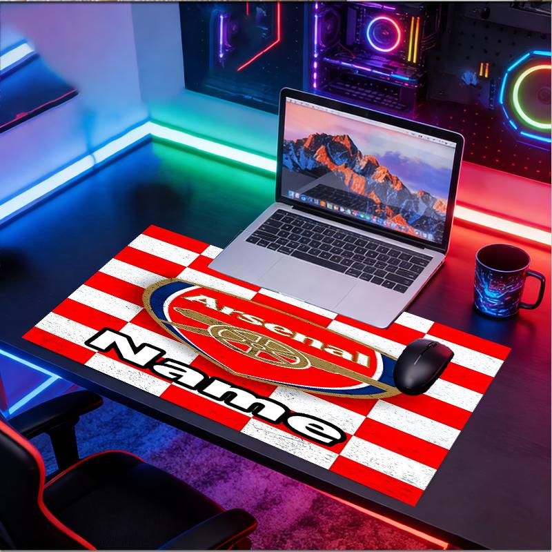 Custom Name Personalized Arsenal F.C Pattern Mousepad, Laptop PC Desk Mat, Decorative Desk Mat for Home Keyboard Pad Gift
