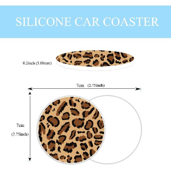Leopard Steering Wheel Cover Anti-Slip And Practical 14.5-15 Inch Universal Car Steering Wheel Cover With 2 Pieces Car Coasters Suitable For Men