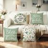 1/4pcs Floral Patterned Pillowcases with Inspiring Sayings Sofa cushion cover home bedroom room decoration