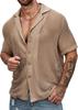 Herren Casual Kurzarm Strickjacke Hemd Sommer Einfarbig Atmungsaktiv Oberteil