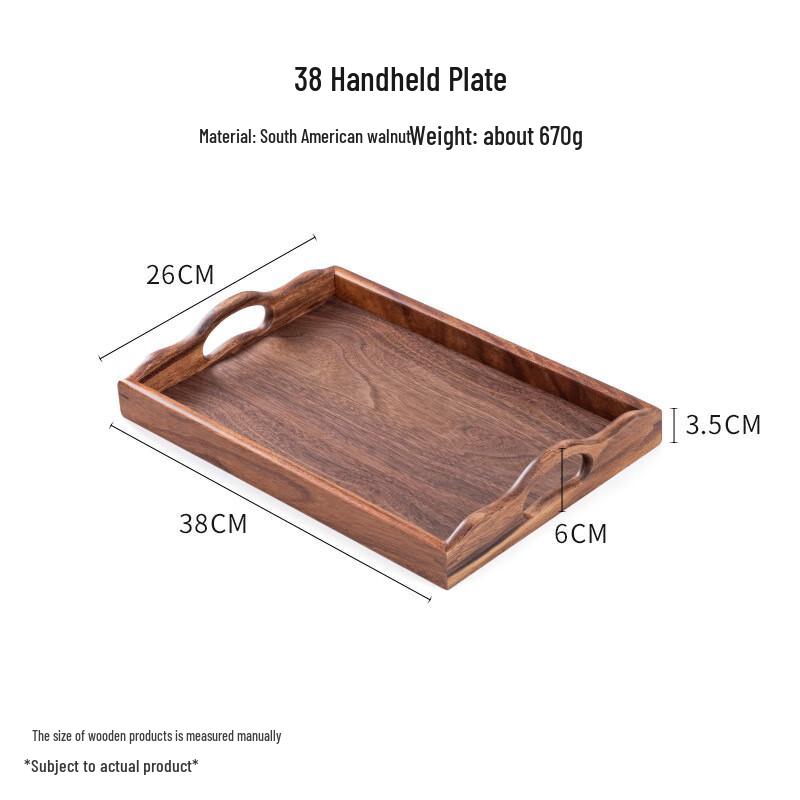 Wooden Rectangular Portable Tea Tray