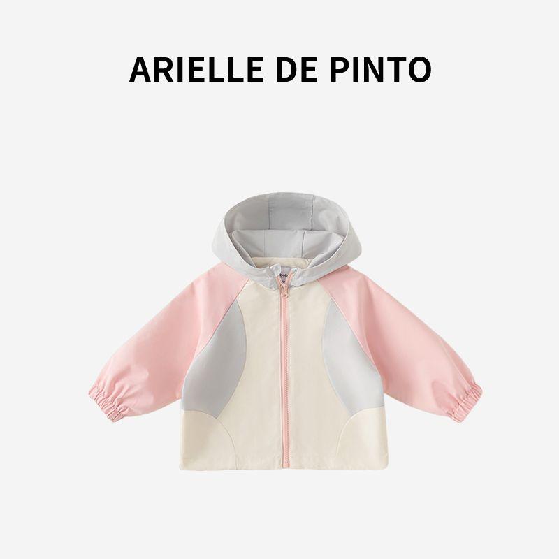 French Arielle De Pinto Kidsren s Winter Jacket, Boys Color-Blocked Fleece Clothing, Girls Hooded Tops Pink 140