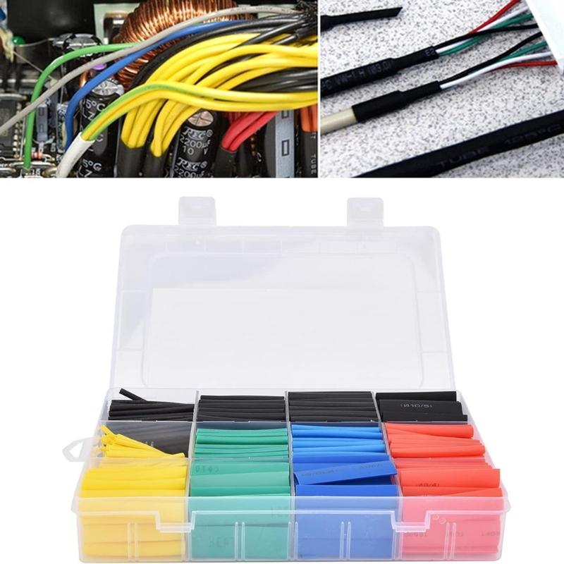 530/800Pcs Heat Shrink Tube Set Insulation Sleeving Wire Shrink Wrap for Wire Repairs Soldering Automotive Wiring