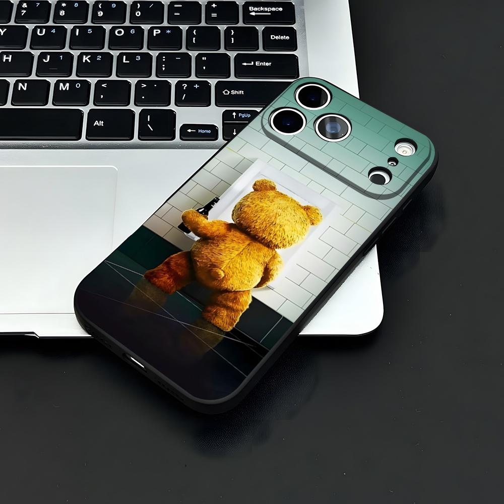 

T-Ted B-Bear Phone Case For IPhone 17 Air 16 E Pro Max 15 14 13 Mini 12 Pro 11 Max Plus Black Soft Shell iPhone 12ProMax