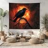 Mystical Raven Indoor Wall Tapestry Gothic Home Décor Bohemian Wall Art Halloween Decoration Nature-Inspired Room Accent