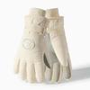 Soft Plush Thickened Gloves Oxford Cloth Finger Mittens Gift Unisex Windproof Gloves  Autumn