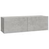 Vidaxl Szafki Ścienne Pod Tv, 4 Szt., Betonowa Szarość, 100X30X30 Cm