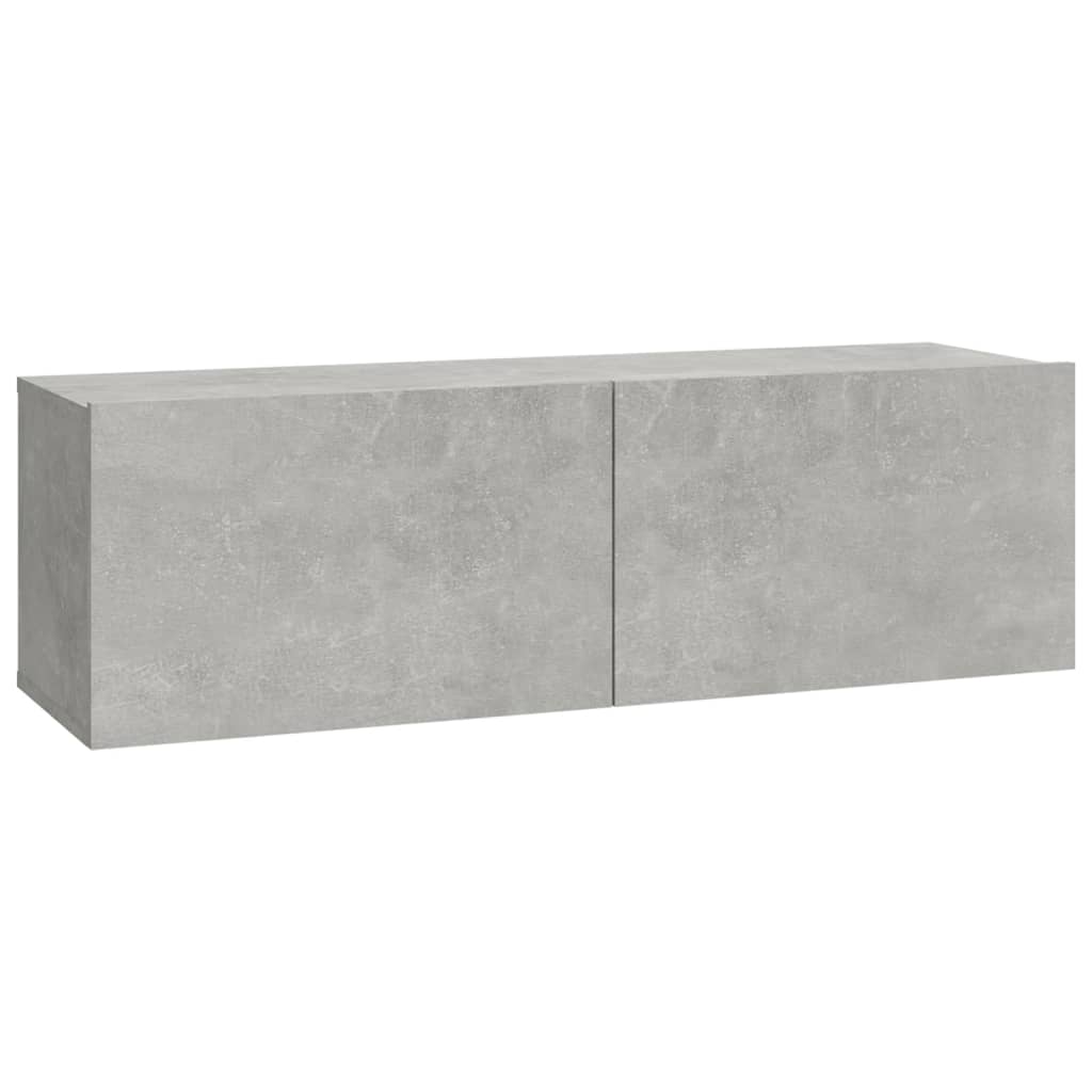 Vidaxl Szafki Ścienne Pod Tv, 4 Szt., Betonowa Szarość, 100X30X30 Cm