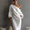 Elegant One-Shoulder Breathable Irregular Dress