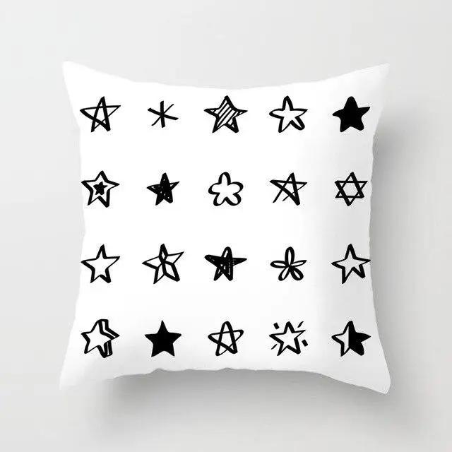 Car Home Living Room Simple Black And White Geometric Cushion Cover Modern Decorative Pillowcase Sofa  Pillow
