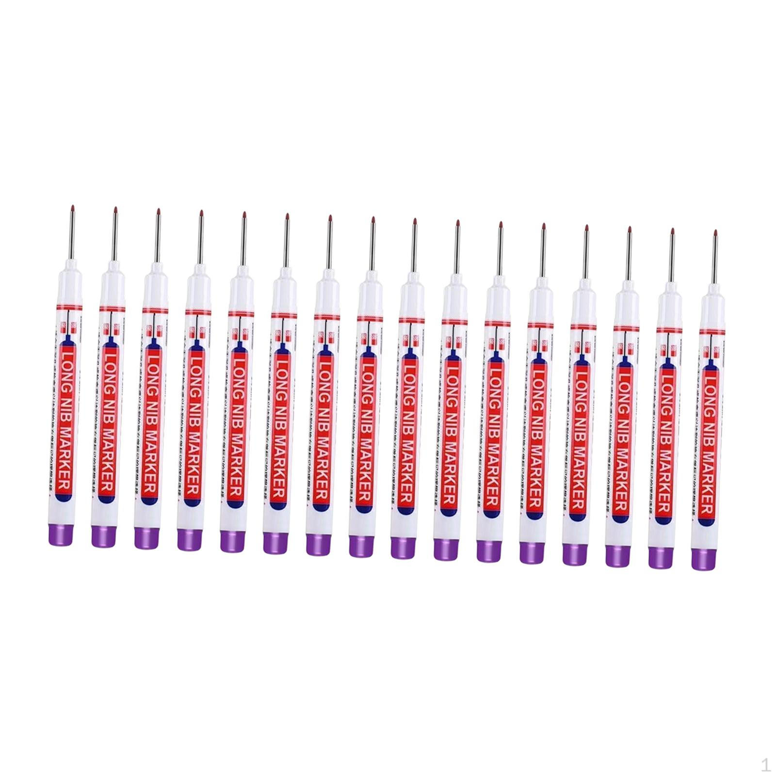 

16 Pieces Long Nib Markers Metal Marking Pens Fine Nose Tip Head Deep Hole Marker for