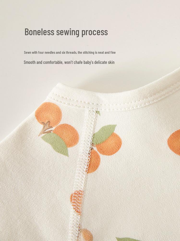 Newborn Pure Cotton Class A Shirt: Anti-Urine, Belly Protection, Size 52, Spring/Autumn