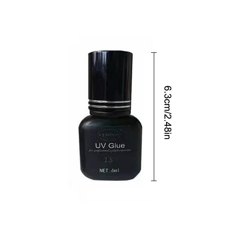 Colla Adesiva UV da 6 ml per Estensioni Ciglia Asciugatura Rapida 1S Forte Colla per Estensioni Ciglia Finte Lunga Durata Colla UV per Ciglia