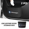 W164Leather Car Door Storage Box Phone Pocket Hanging Organizer For Volkswagen Golf 4 5 6 Tiguan Polo Scirocco Jetta CC