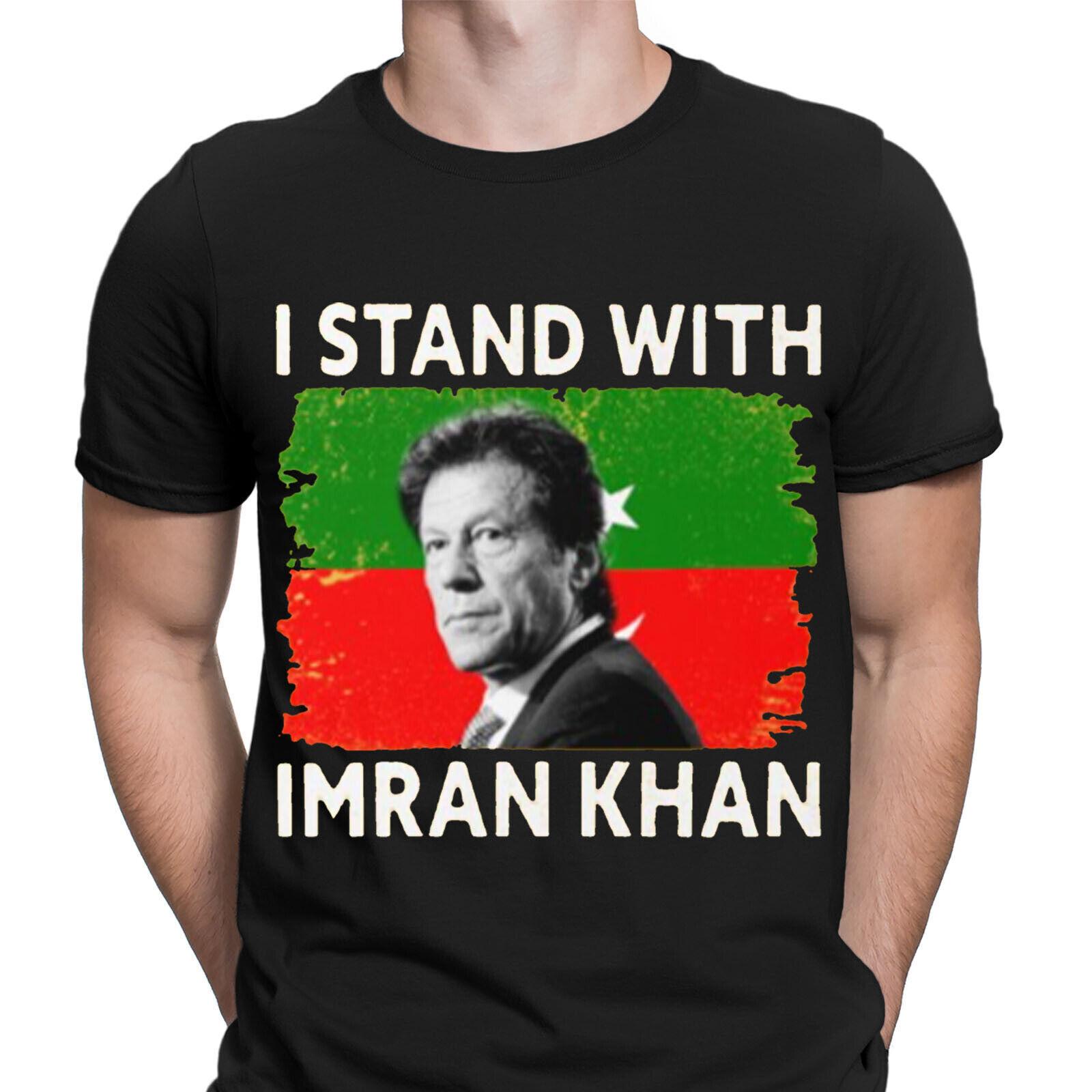 Free Imran Khan Show Your Support PTI Pakistan Mens 100% Cotton T-shirt Mens Tees Tops Tee Top #DGV13 4XL