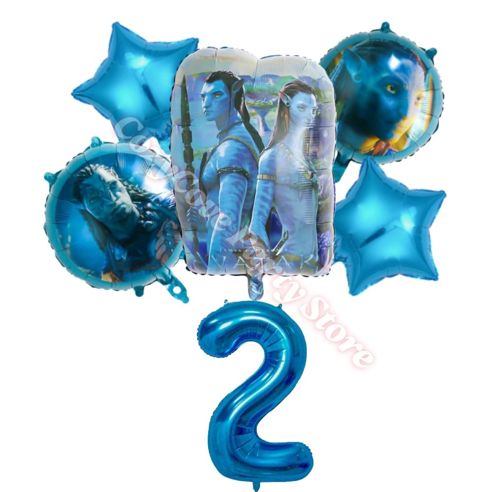 New Avatar Birthday Party Decoration Tableware Avatar 2 Balloons Set Plate Cup Gift Bags For Kids Boy Party Favors Photo Booth