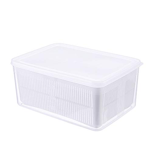 

Vacuum-sealed food storage container for frozen rice, vegetables, fruits, and other small items. Refrigerator storage case with lid, perfect for stori