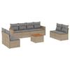 VidaXL Salon de Jardin avec Coussins 9 pcs, Canapés de Terrasse, Ensemble de Meubles de Patio, Mobilier d'Extérieur, Beige 3258300