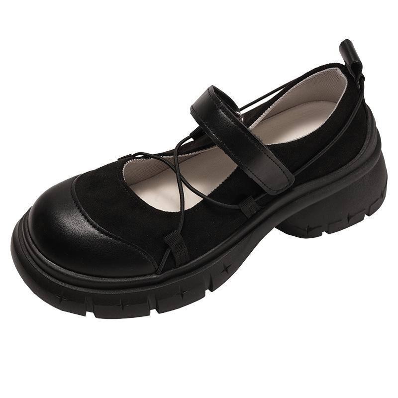 White Retro French Platform Shallow Mouth Single Shoes Women's Summer 2025 New with Skirt Versatile Height Increase Mary Jane Shoes