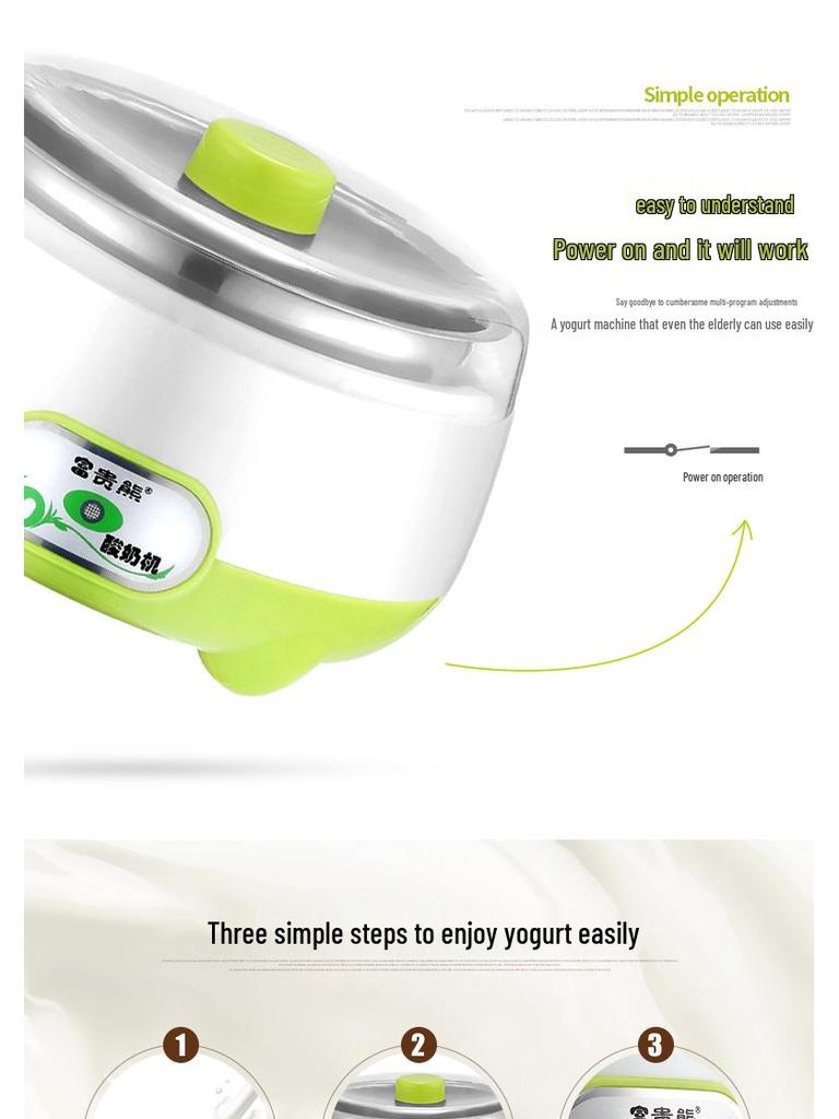 Aparat Automat pentru Iaurt, Natto și Vin de Orez cu 50 Pliculețe de Praf de Bacterii și 3 Pahare - Mini Aparat Multifuncțional de Uz Casnic