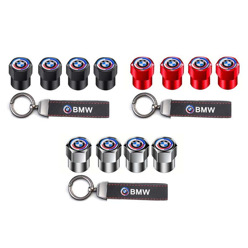Vbjly8 Car Tire Wheel Valve Caps Cover Suede Car Key Chain Ring Keychain For BMW M E46 E90 E60 F30 F10 E39 E36 F20 G30 G20 E87 E92 X3 5