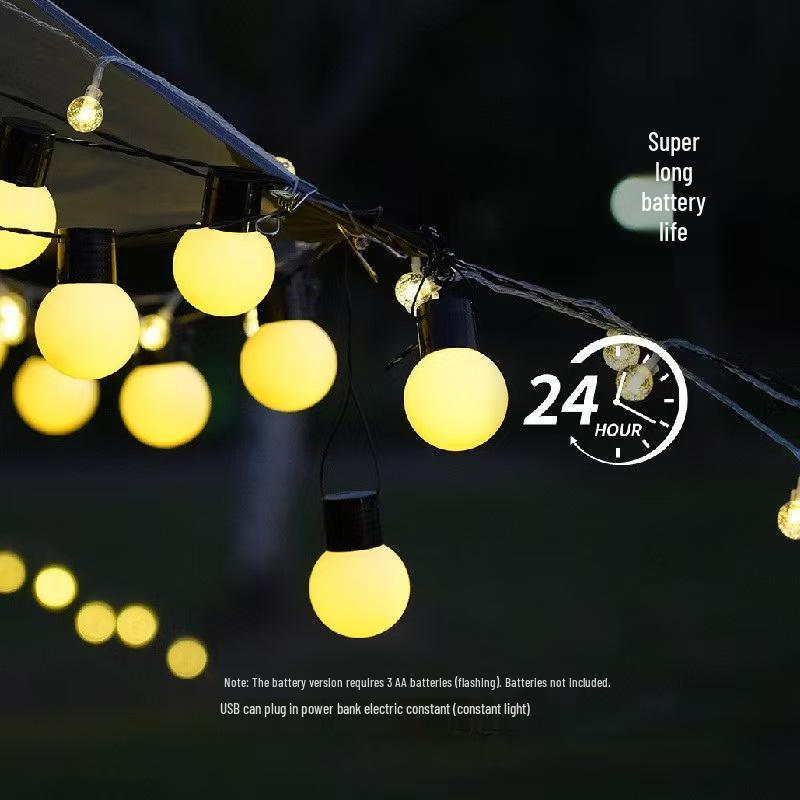 Waterproof Outdoor LED String Lights: Large Round Bulbs for Camping, Weddings, Holidays, and Decoration