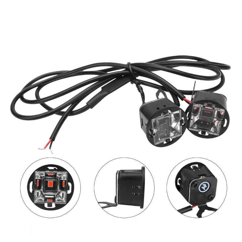 2Pcs Duol Color Led Spotlight Motorcycle Led Mirror Light Warning Flashing Light Running Light For Utv Atv Red Blue 12V