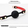 Men's Small Silicone Cowhide-Style Gag Ball with Breathable Hole for Deep Throat Comfort