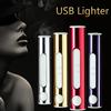 Silver Metal Shell Recharge Usb Lighter Electronic Mini Cigarette Arc Windproof