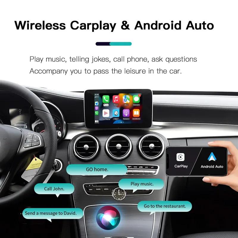 AUTOABC Wireless Carplay Android Auto adapter for Mercedes benz A B C W205 W176 GLA GLC GLE GLE CLA GLS NTG5.0 2015-2018