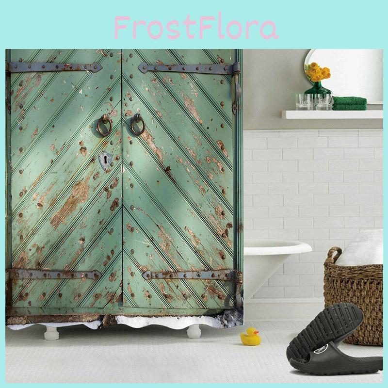 Waterproof Mildewproof 3d Print Rustic Wood Shower Curtain Set Ideal For Any Bathroom