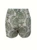2026 Spring Trendy Printed Two-Piece Set: Short-Sleeved Top & Tie-Waist High-Waisted Shorts – Perfect for Vacation.